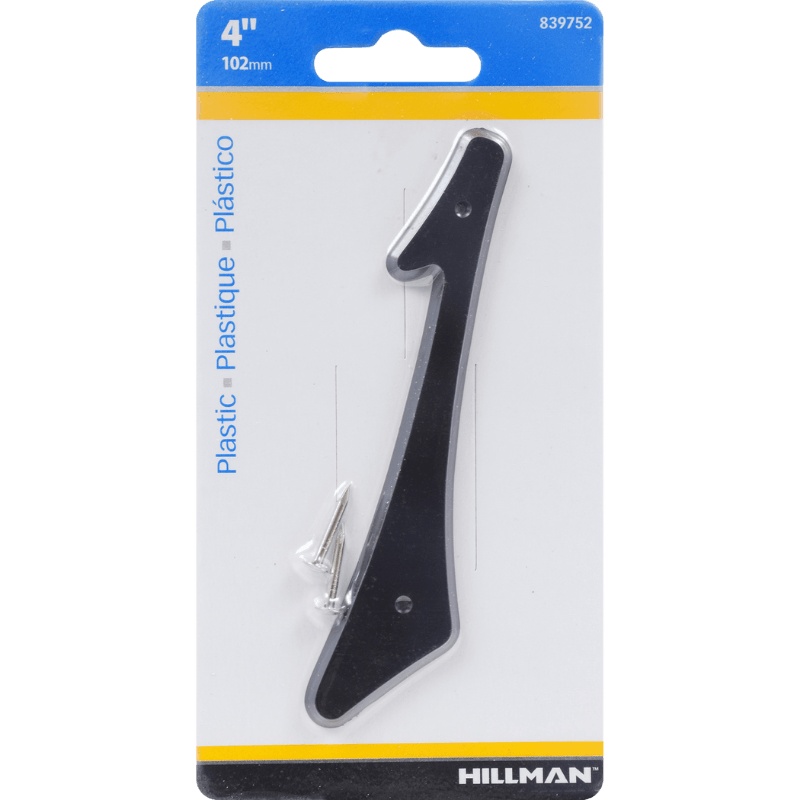 Hillman Black Plastic Nail-On Number | Gilford Hardware 