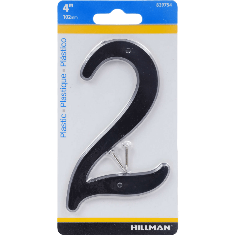 Hillman Black Plastic Nail-On Number | Gilford Hardware 