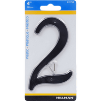 Thumbnail for Hillman Black Plastic Nail-On Number | Gilford Hardware 