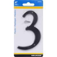 Thumbnail for Hillman Black Plastic Nail-On Number | Gilford Hardware 