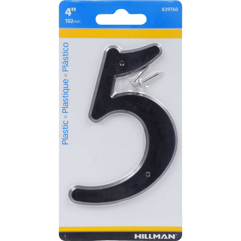 Hillman Black Plastic Nail-On Number | Gilford Hardware 