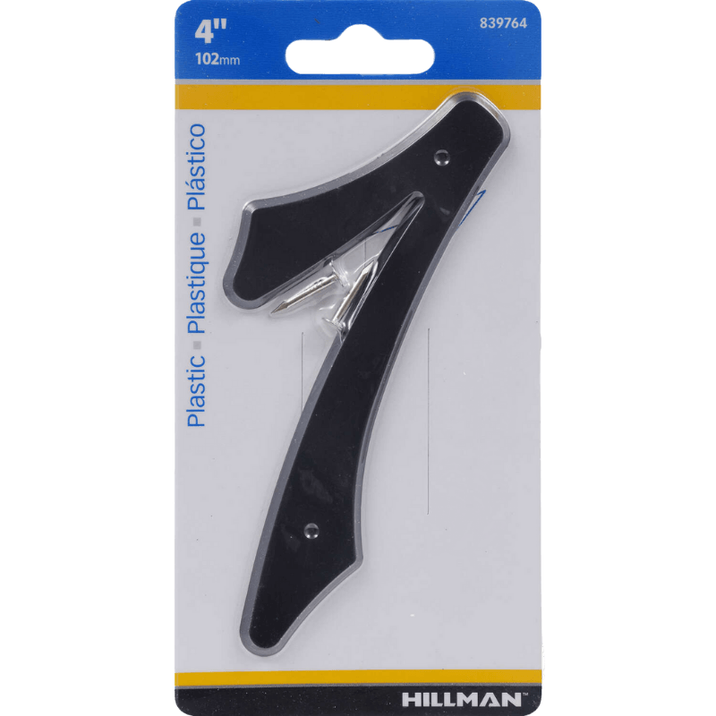 Hillman Black Plastic Nail-On Number | Gilford Hardware 