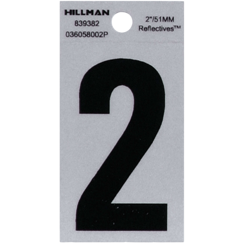 Hillman Reflective Mylar Sticker Number 0-9 2"  | Gilford Hardware 