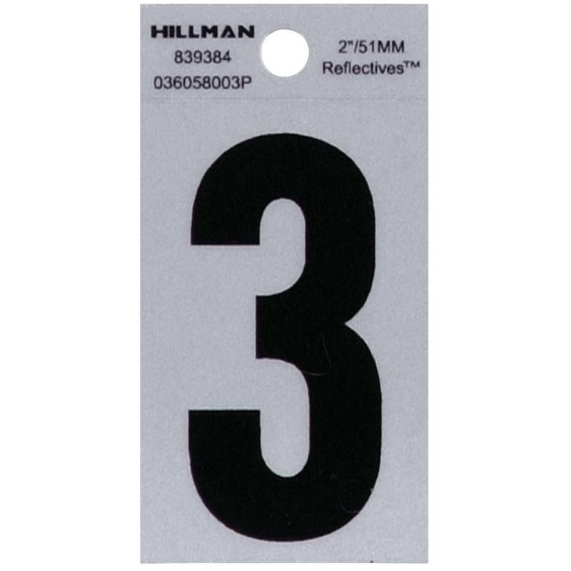 Hillman Reflective Mylar Sticker Number 0-9 2"  | Gilford Hardware 