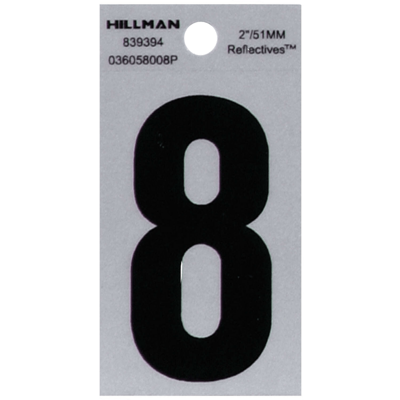 Hillman Reflective Mylar Sticker Number 0-9 2"  | Gilford Hardware 