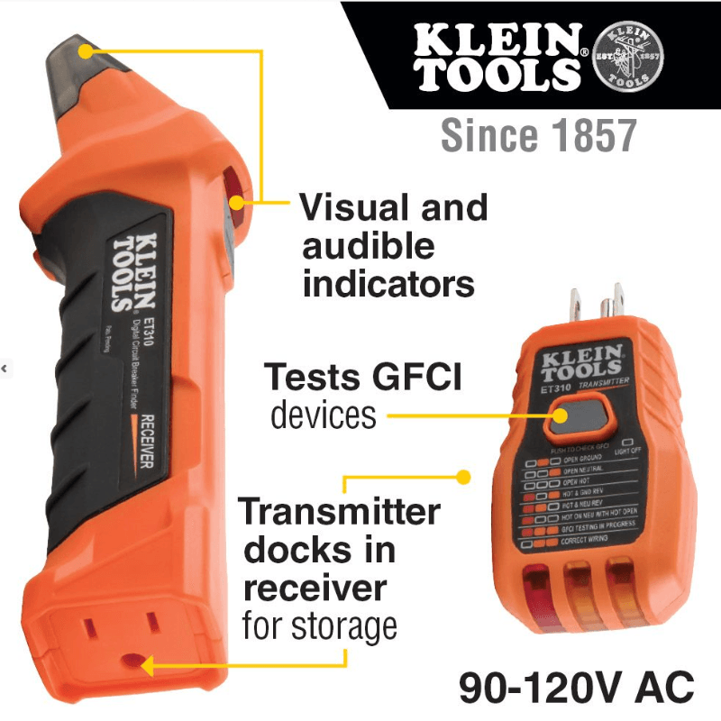 Klein Digital Circuit Breaker Finder with GFCI Outlet Tester | Gilford Hardware