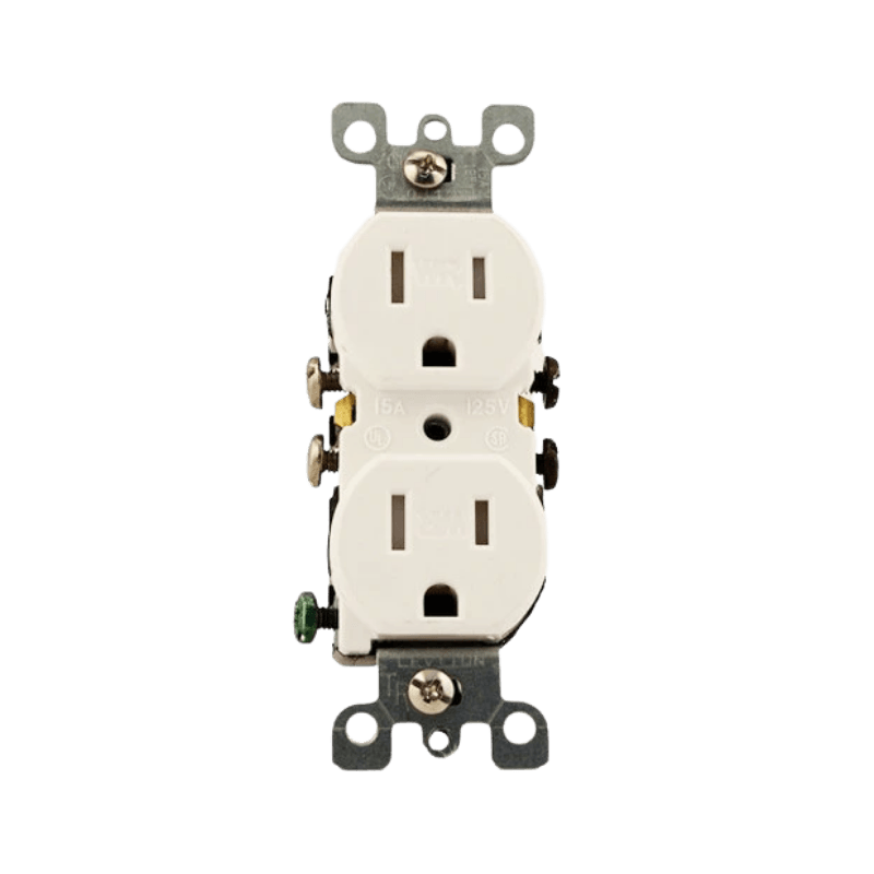 Leviton Duplex White Outlet 15A 125V 5-15R | Gilford Hardware