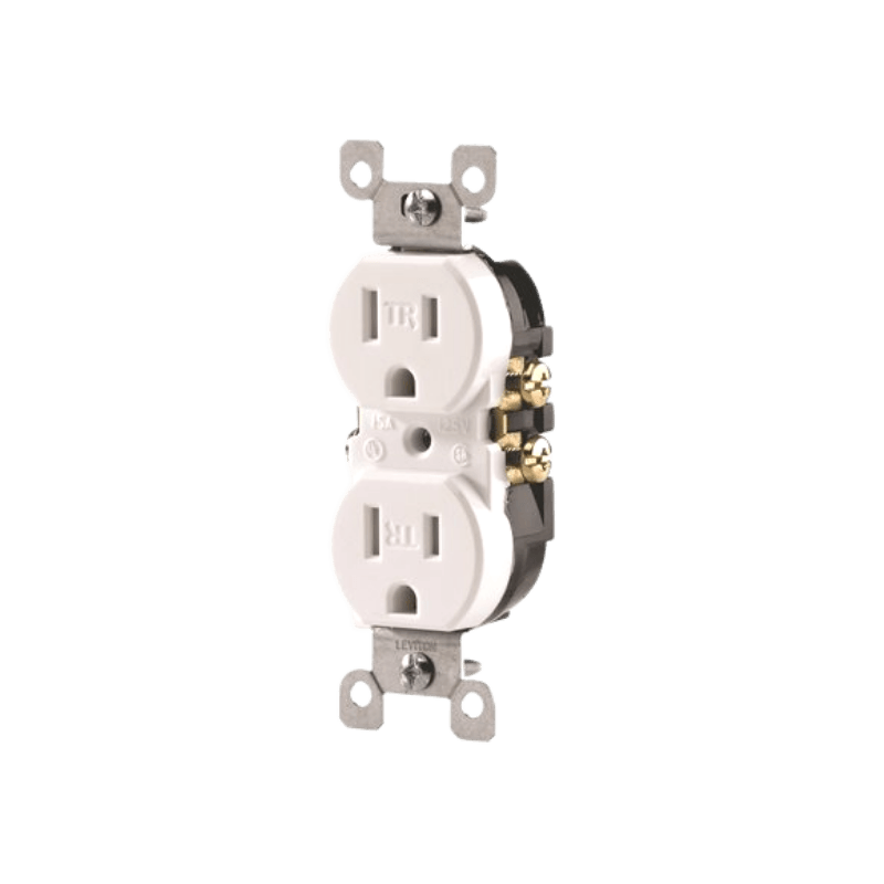 Leviton Duplex White Outlet 15A 125V 5-15R | Gilford Hardware