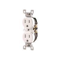 Thumbnail for Leviton Duplex White Outlet 15A 125V 5-15R | Gilford Hardware