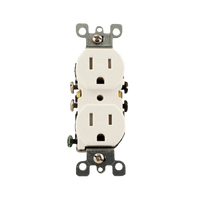 Thumbnail for Leviton Duplex White Outlet 15A 125V 5-15R | Gilford Hardware