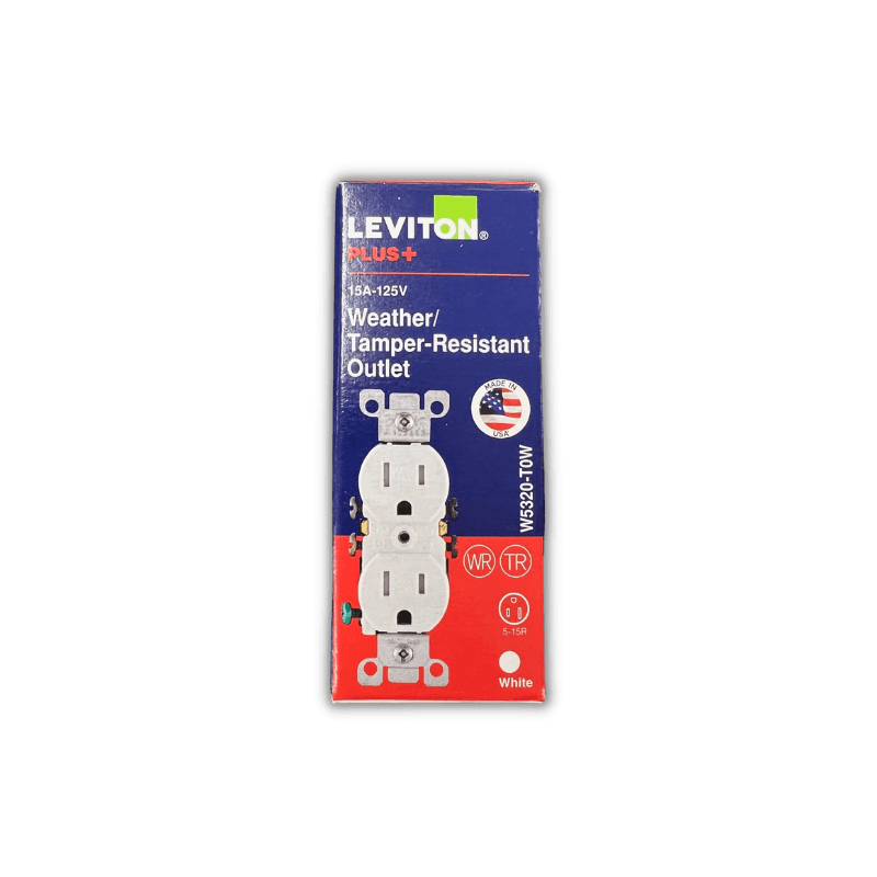 Leviton Duplex White Outlet 15A 125V 5-15R | Gilford Hardware