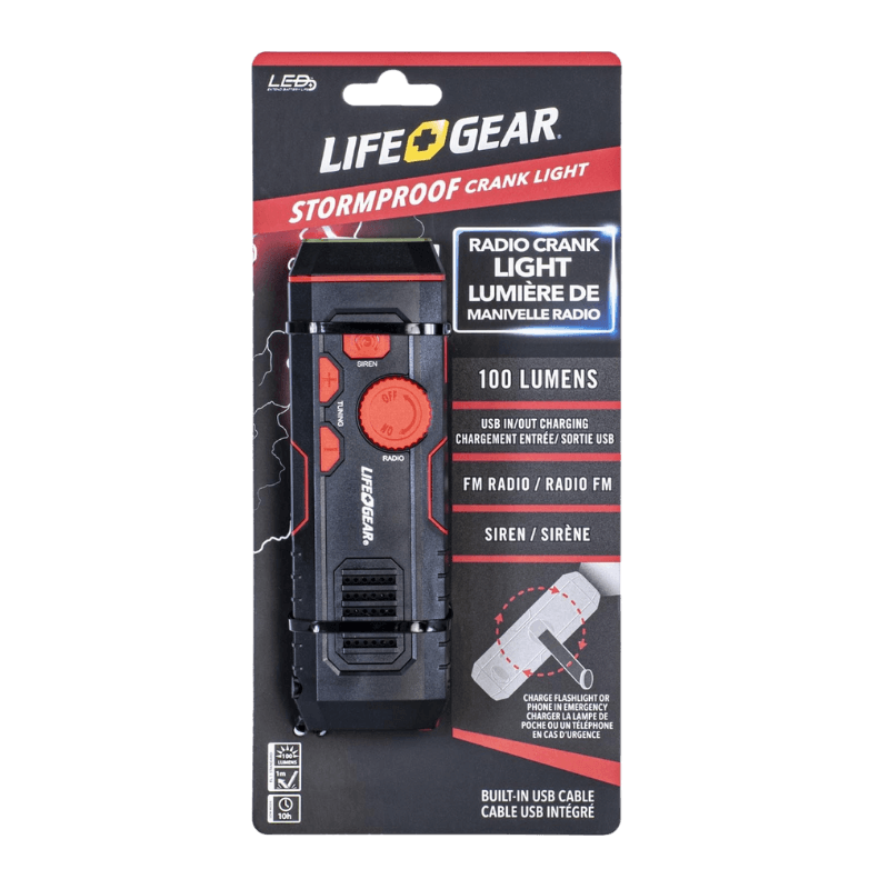 Life + Gear Stormproof Crank Radio and Flashlight | Gilford Hardware