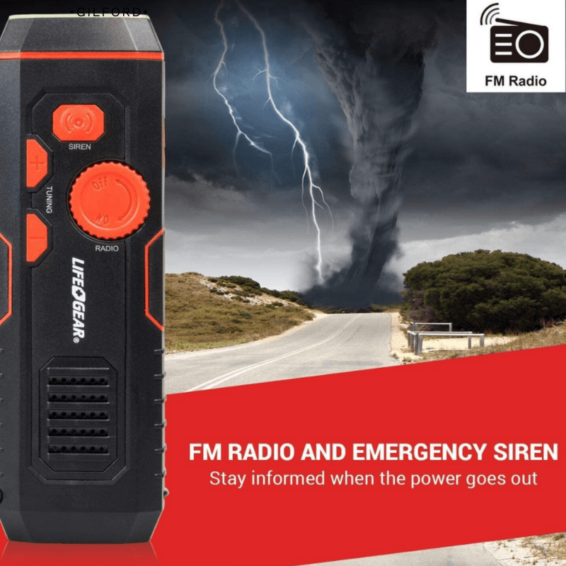 Life + Gear Stormproof Crank Radio and Flashlight | Gilford Hardware