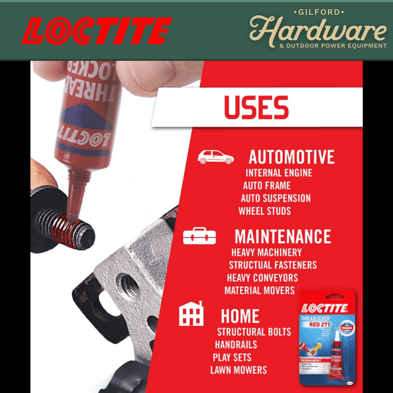 Loctite Threadlocker High Strength Liquid 0.2 oz. | Gilford Hardware