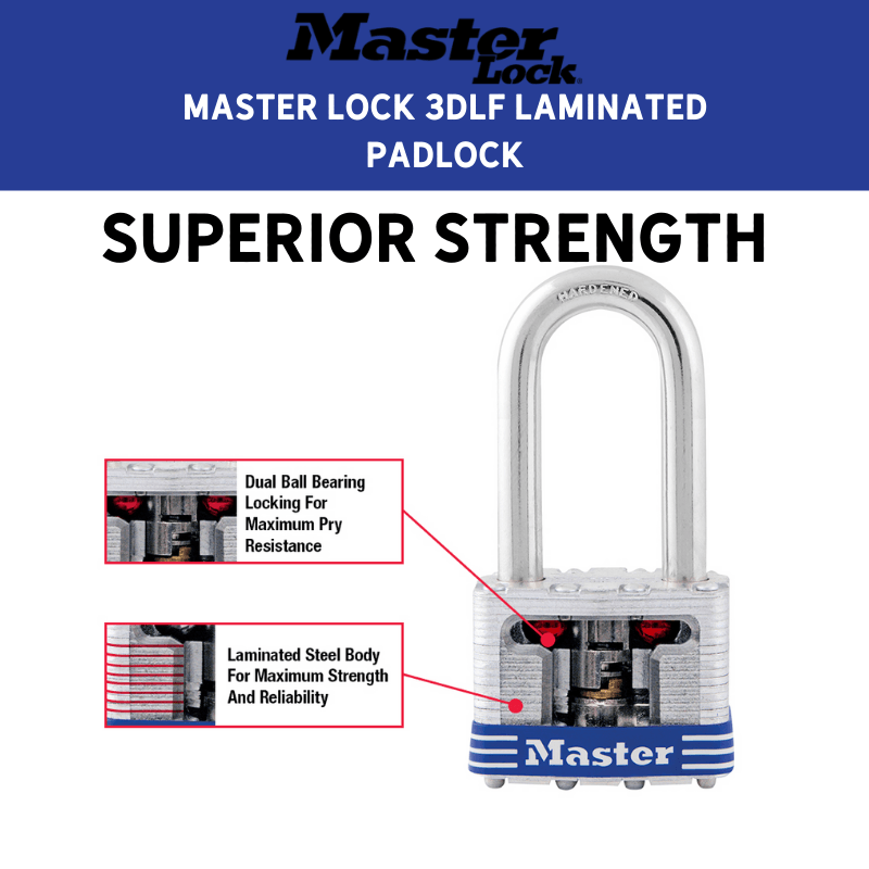 Master Lock 3DLF Laminated Padlock | Gilford Hardware