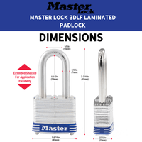 Thumbnail for Master Lock 3DLF Laminated Padlock | Gilford Hardware