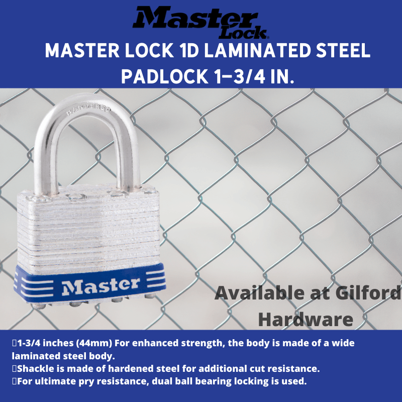 Master Lock 1D Laminated Steel Padlock 1-3/4 in.  | Gilford Hardware