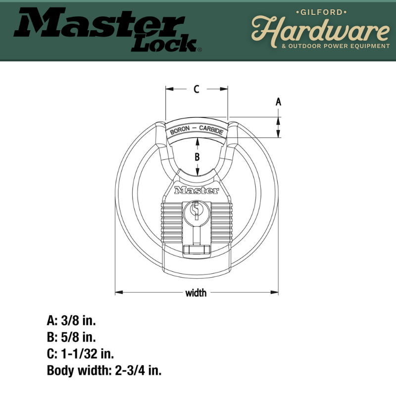 Master Lock Shrouded Shackle Padlock 2-3/4 in. | Gilford Hardware