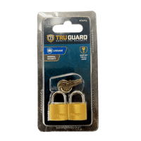 Thumbnail for Tru Guard Brass Luggage Padlock 2-Pack. | Gilford Hardware 