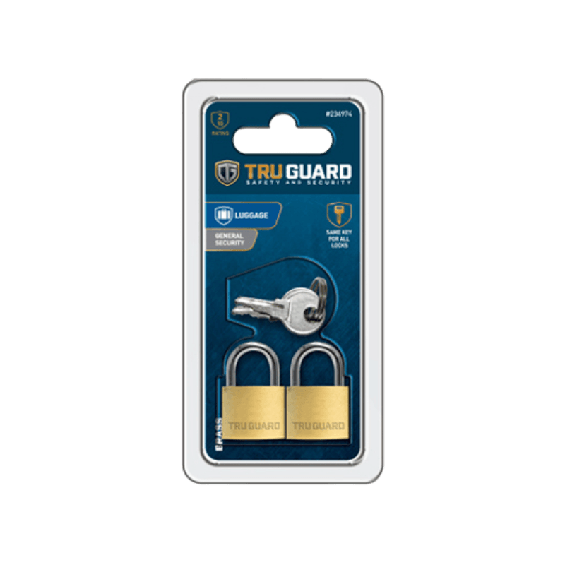 Tru Guard Brass Luggage Padlock 2-Pack. | Gilford Hardware 