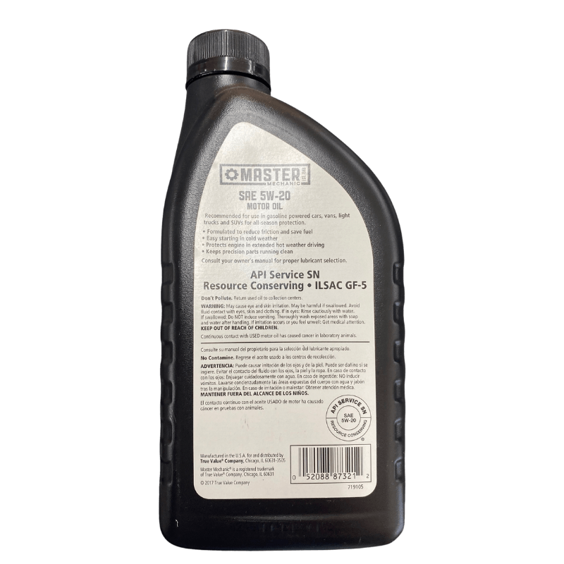 Master Mechanic 5W-20 Motor Oil Quart. | Gilford Hardware 