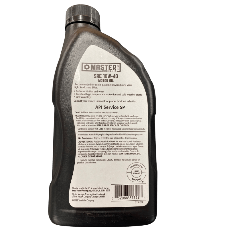 Master Mechanic SAE 10W-40 Motor Oil Quart. | Gilford Hardware 