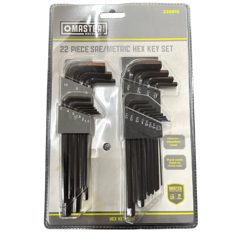 Master Mechanic SAE/Metric Hex-L Key Set 22-piece. | Gilford Hardware