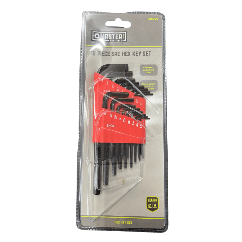 Master Mechanic SAE Hex-L Key Set 18-piece. | Gilford Hardware