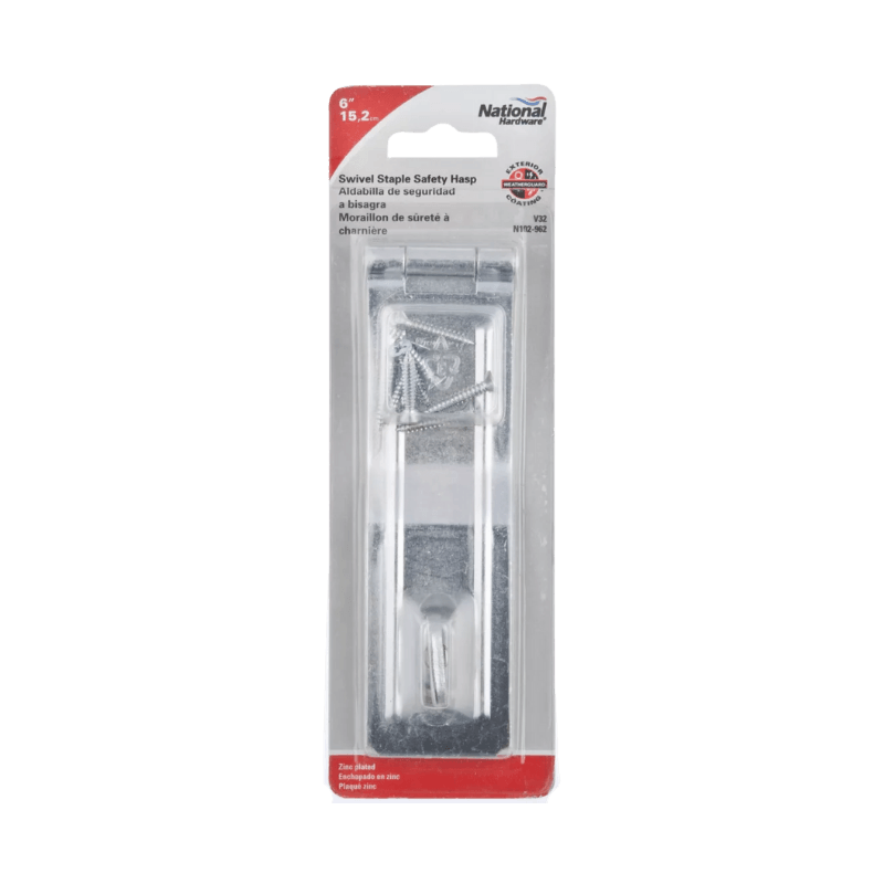 National Hardware Swivel Staple Safety Hasp Zinc-Plated | Gilford Hardware