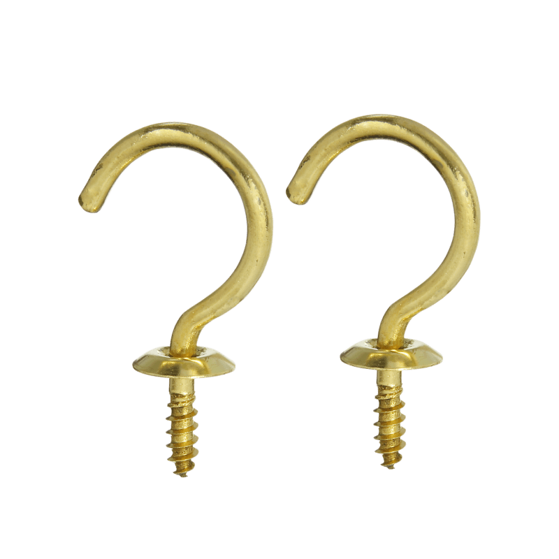 National Hardware Cup Hook Solid Brass 1-1/4" 2-Pack. | Gilford Hardware 