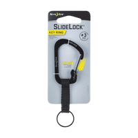 Thumbnail for Nite Ize SlideLock Black Carabiner Key Ring 1.5 in.  | Gilford Hardware