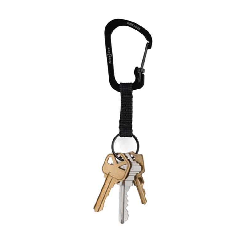 Nite Ize SlideLock Black Carabiner Key Ring 1.5 in.  | Gilford Hardware