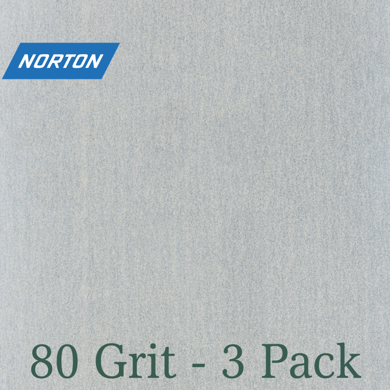 Norton ProSand Sandpaper 80-Grit 11" x 9" 3-Pack. | Gilford Hardware 