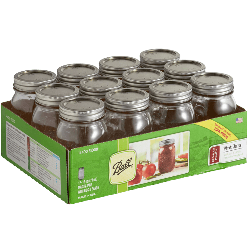 Ball Regular Mouth Mason Jar 1 Pint. 12-Pack. | Gilford Hardware