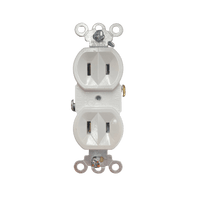 Thumbnail for Pass & Seymour White Duplex Outlet 15A 125V | Gilford Hardware 