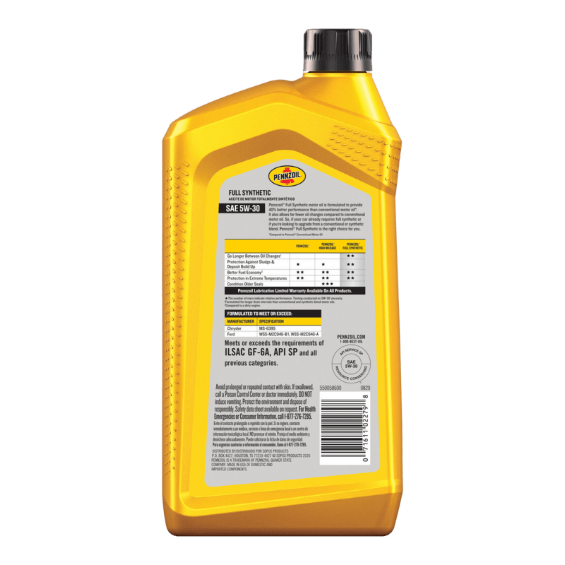 Pennzoil 5W-30 Synthetic Motor Oil 1 qt. | Gilford Hardware