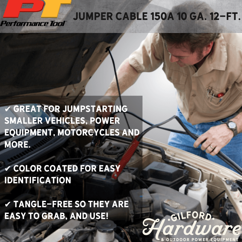 Performance Tool Jumper Cable 150A 10 Ga. 12-ft. | Gilford Hardware