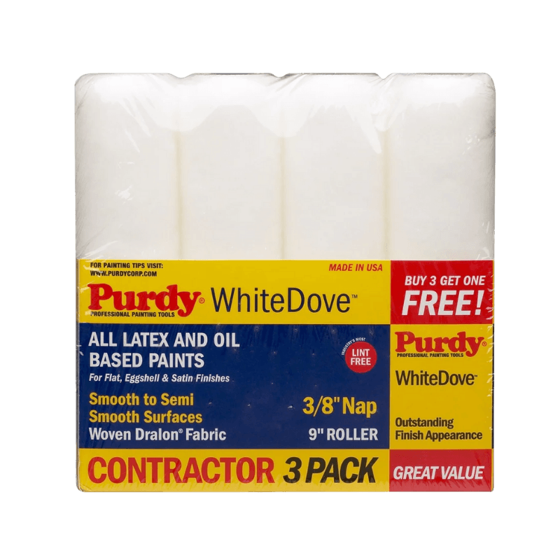 Purdy White Dove Paint Roller Cover 9" x 3/8" 4-Pack. | Gilford Hardware 