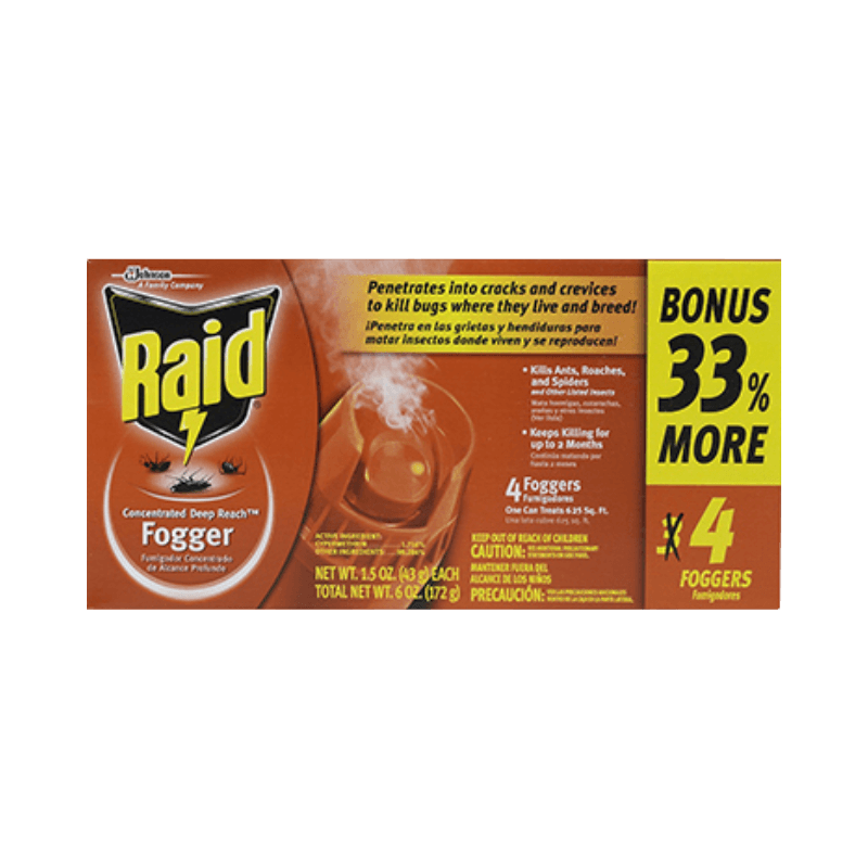 Raid Deep Reach Aerosol Fogger 1.5 oz. 4-Pack. | Gilford Hardware 