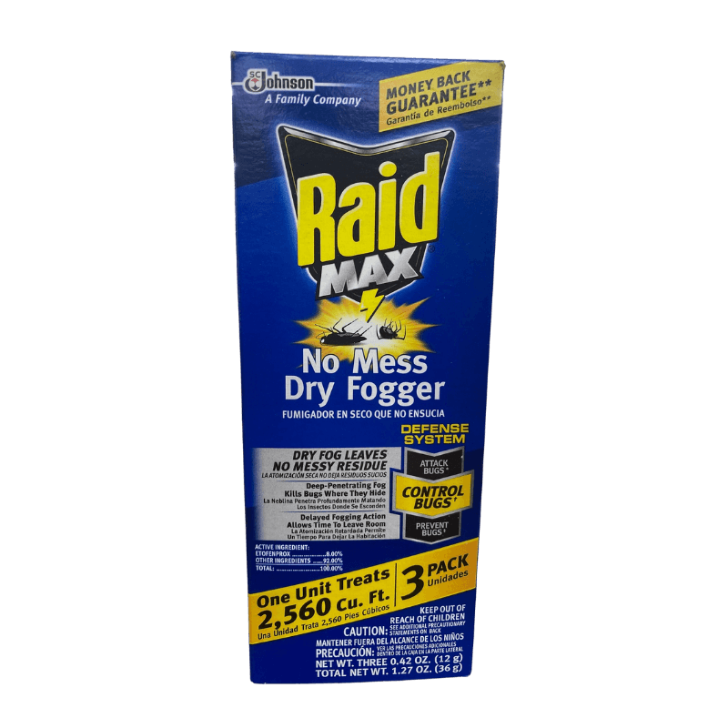 Raid Raidmax Insect Dry Fogger 3-Pack. | Gilford Hardware 