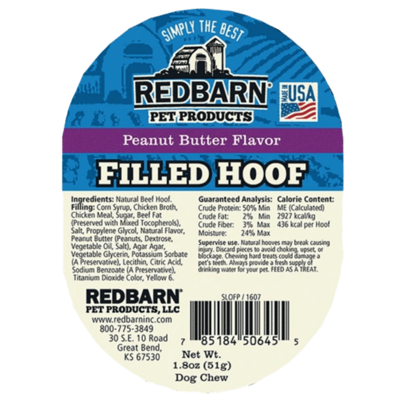 Redbarn Dog Treats Beef and Peanut Butter Hoof | Gilford Hardware