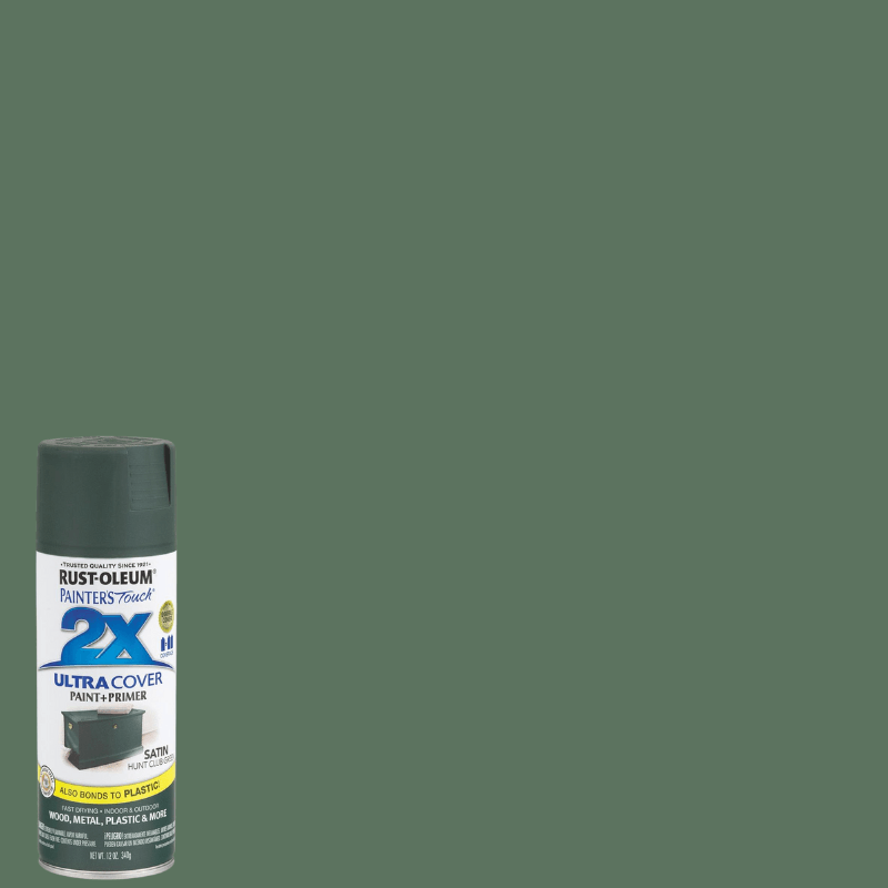 Rust-Oleum Painter's Touch 2X Satin Hunt Club Green Spray Paint+Primer 12 oz. | Gilford Hardware