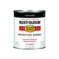 Thumbnail for Rust-Oleum Stops Rust Flat Black Enamel Paint Quart | Gilford Hardware