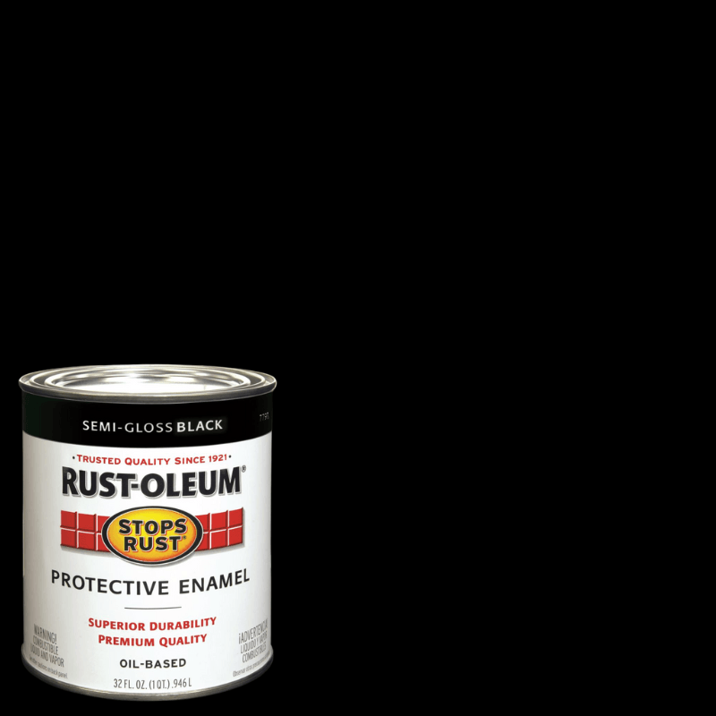 Rust-Oleum Stops Rust Semi-Gloss Black Enamel Paint Quart | Gilford Hardware