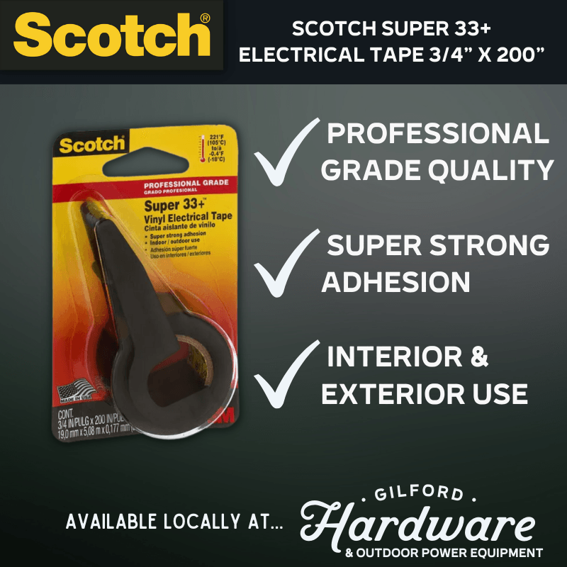 Scotch Super 33+ Electrical Tape 3/4" X 200" | Gilford Hardware