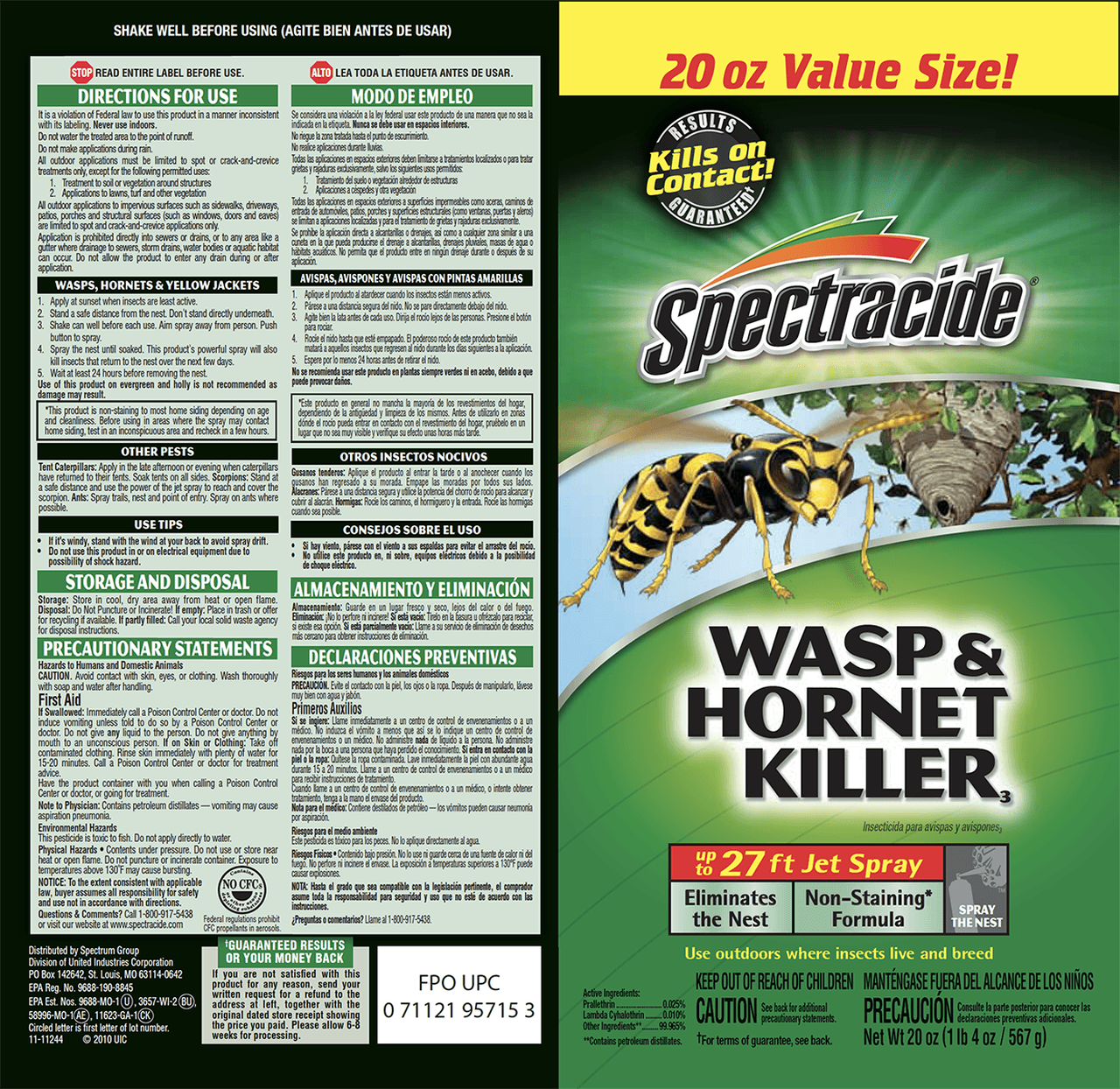 Spectracide Wasp and Hornet Killer Spray 20 oz. | Gilford Hardware