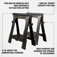 Thumbnail for Stanley Portable Folding Sawhorse 2-Pack. | Gilford Hardware 