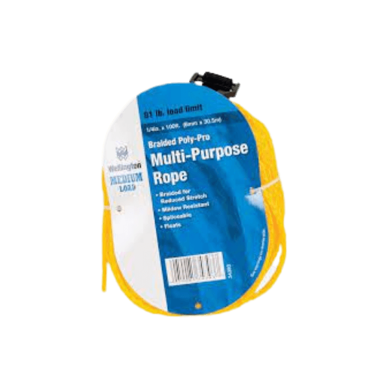 Wellington Yellow Braided Poly Rope 1/4" X 100' | Gilford Hardware