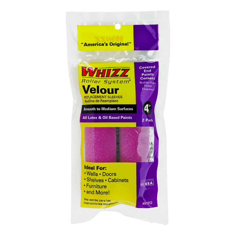 Whizz Mini Paint Roller Cover Velour (2 Pack) | Gilford Hardware 