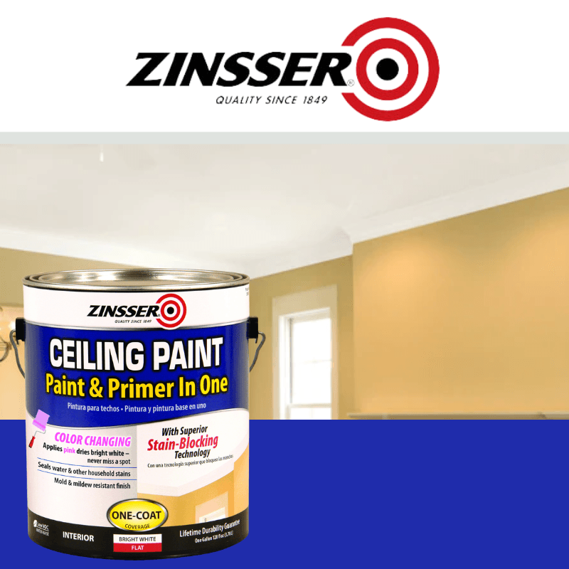 Zinsser Flat Bright White Water-Based Ceiling Paint and Primer in One 1 gal. | Gilford Hardware